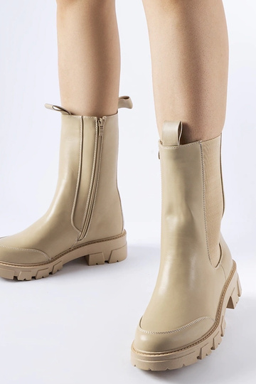 Beige massive isolierte Stiefeletten Morbello