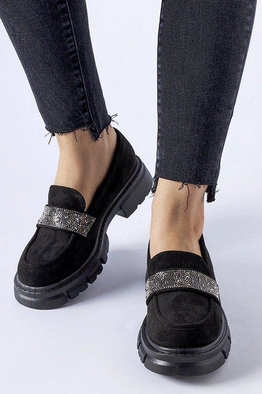 Schwarze Nicholls Kunstwildleder-Schuhe