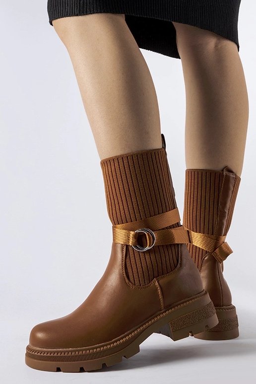 Braune Socken-Isolierstiefel Picker