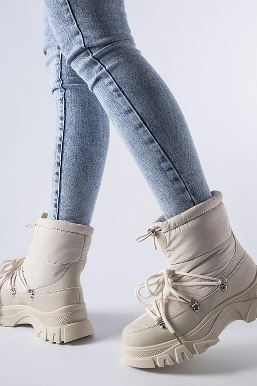 Beige isolierte Schneestiefel Aubine