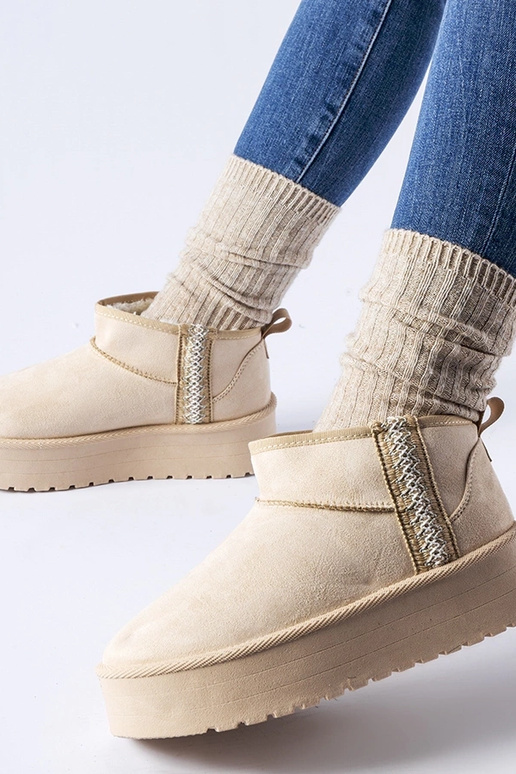 Beige Dennison Schneestiefel mit...