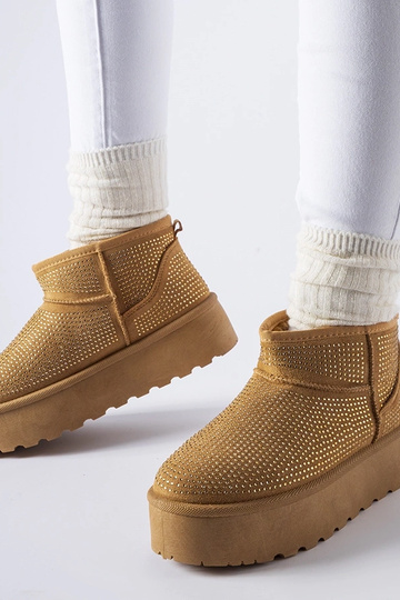 Braune Schneestiefel mit...