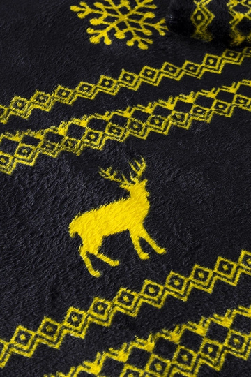 Schwarze Decke Velma mit gelben Weihnachtsmustern 2