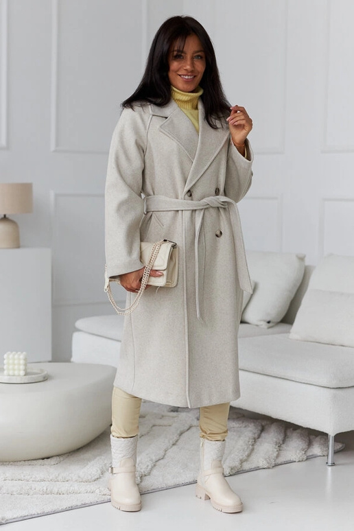 Beige Stiefeletten mit dekorativer...