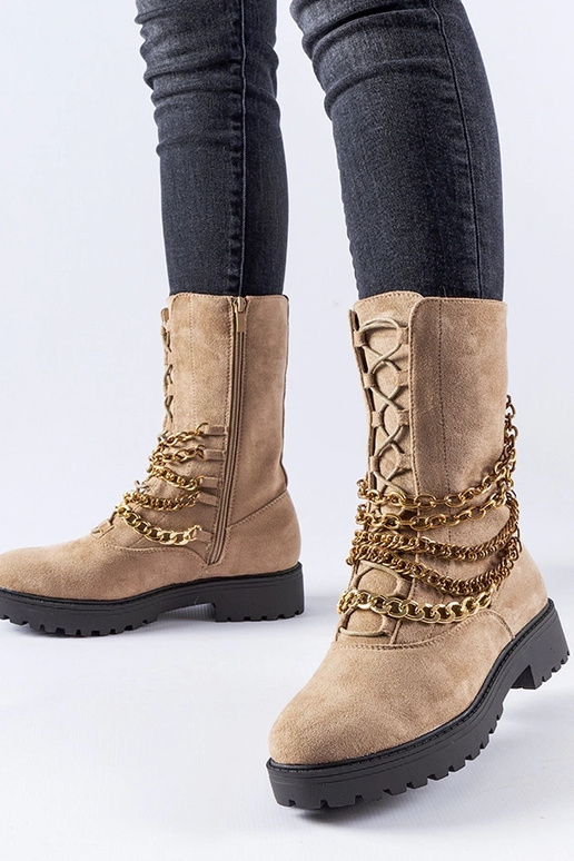 Beige isolierte Stiefeletten mit...