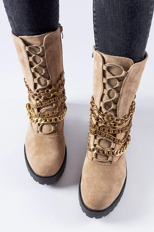 Beige isolierte Stiefeletten mit...