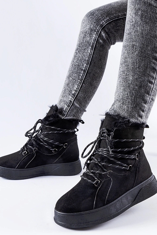 Schwarze Schneestiefel mit...