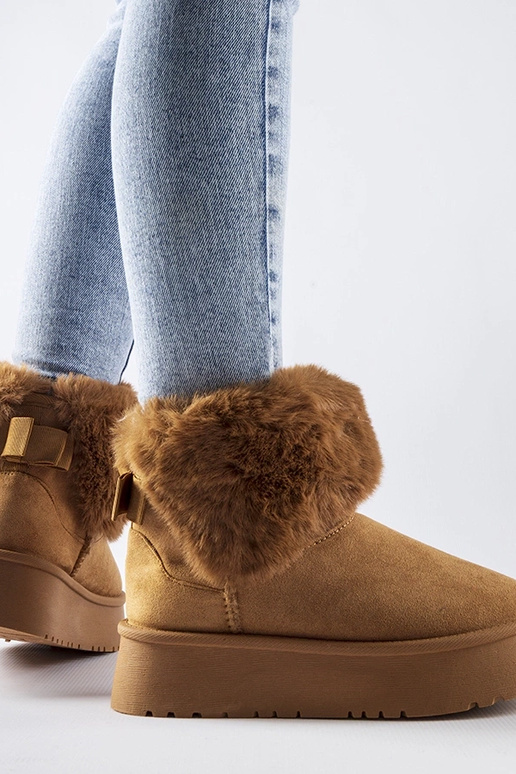 Braune Schneestiefel mit...