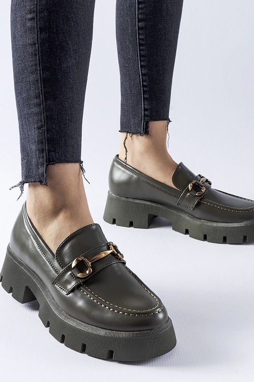 Grüne Slipper mit Schnalle Cerzeto Grüne Slipper mit Schnalle Cerzeto