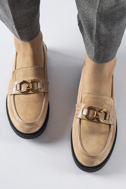 Beige Seggiano Mokassins mit Schnalle Beige Seggiano Mokassins mit Schnalle