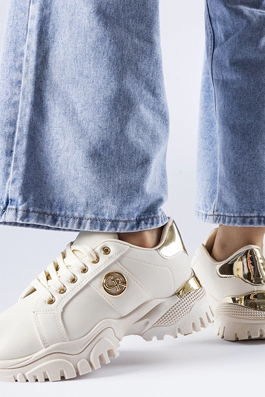 Beige Sneaker mit massiver Arpaia-Sohle