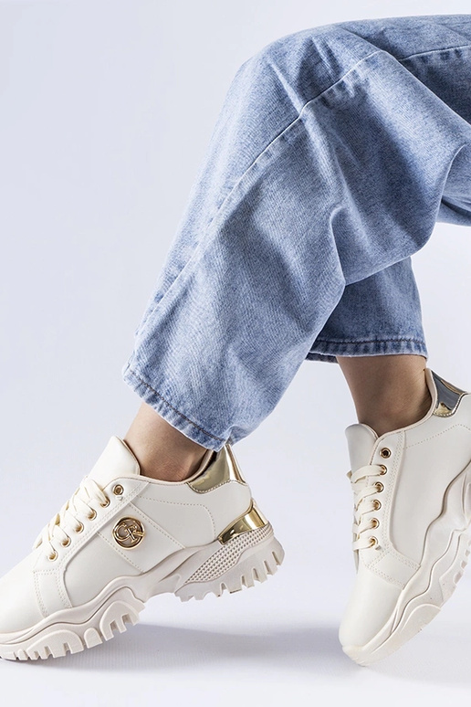 Beige Sneaker mit massiver Arpaia-Sohle