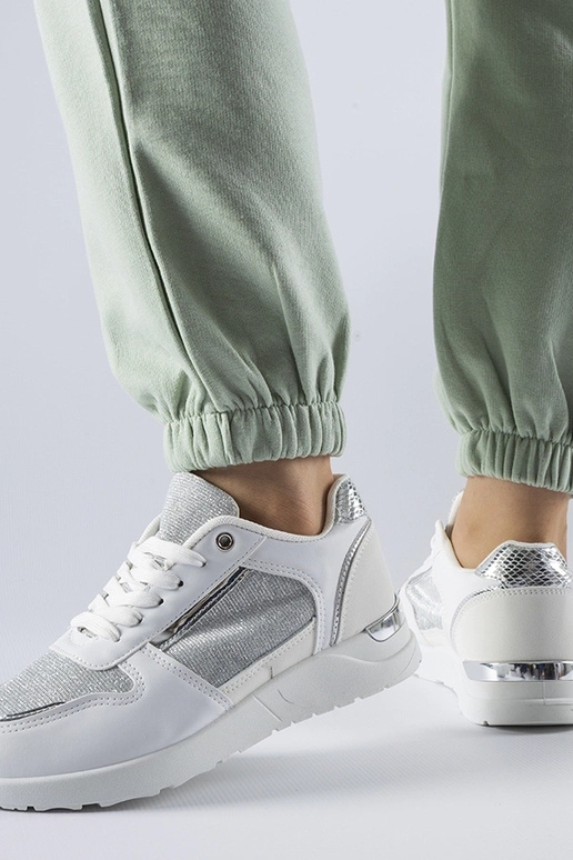 Weiße Sneaker mit Zierfaden Facondo