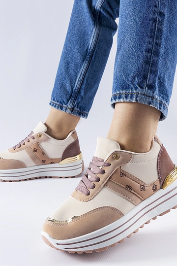 Rosa-beige Plateau-Schuhe Provinciale