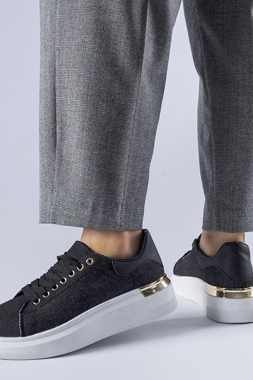 Schwarze Scuderlando Plateau-Sneaker