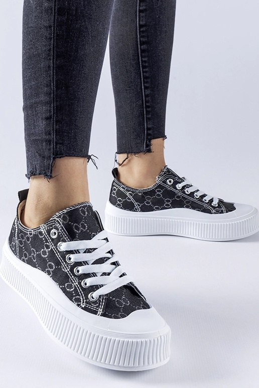 Schwarze Sneaker mit Cavi-Monogramm... Schwarze Sneaker mit Cavi-Monogramm...