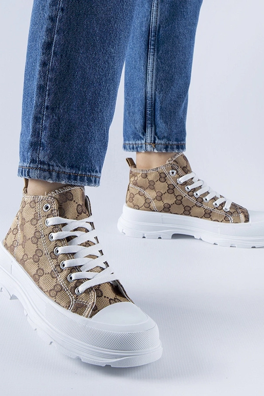 Braune Sneaker mit Terenzio-Monogramm... Braune Sneaker mit Terenzio-Monogramm...