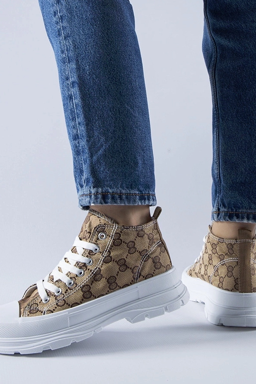 Braune Sneaker mit Terenzio-Monogramm... Braune Sneaker mit Terenzio-Monogramm...