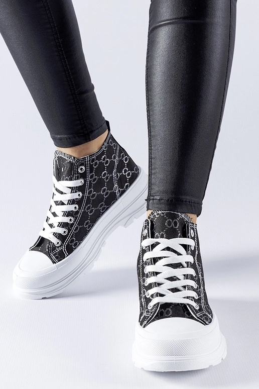 Schwarze Sneaker mit... Schwarze Sneaker mit...