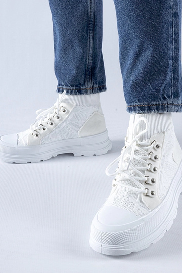 Weiße High-Top-Sneakers aus...