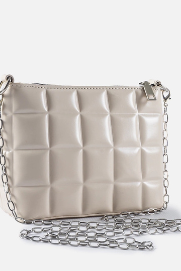 Weiße Stepptasche mit Kette Laas