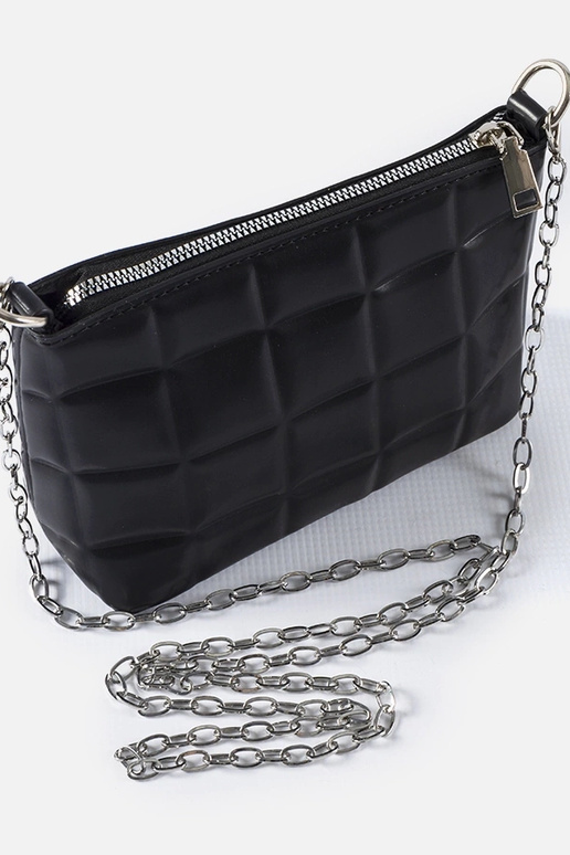 Schwarze Stepptasche mit Kette Laas
