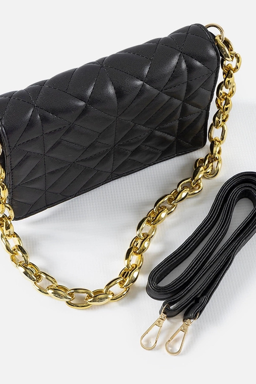 Schwarze gesteppte Bergama-Umhängetasche Schwarze gesteppte Bergama-Umhängetasche