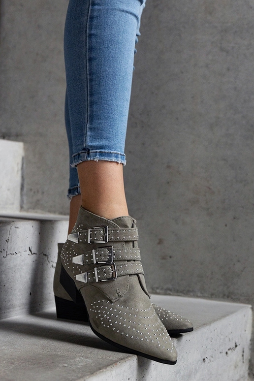 Grüne dekorative Stiefeletten mit...