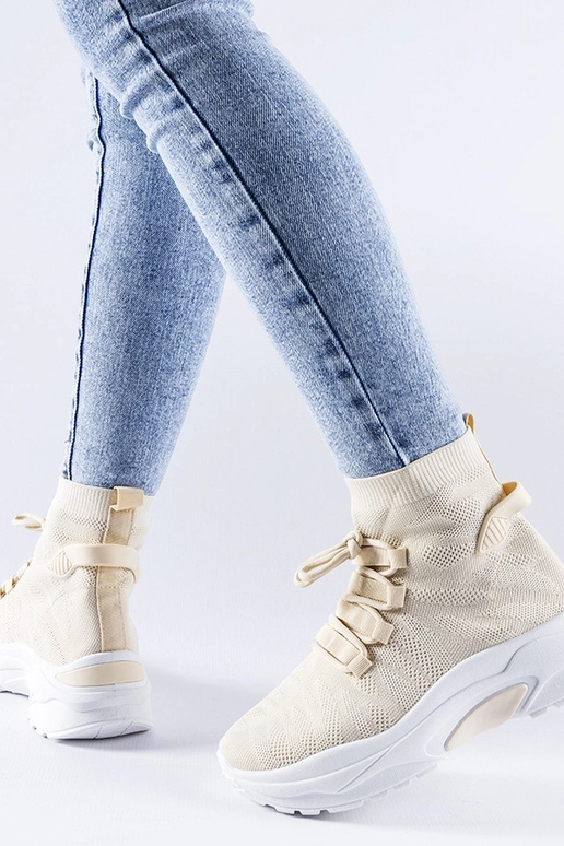 Beige High-Top-Sneakers Vigatto