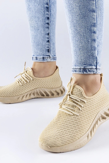 Beige Stoff-Sneakers Derek