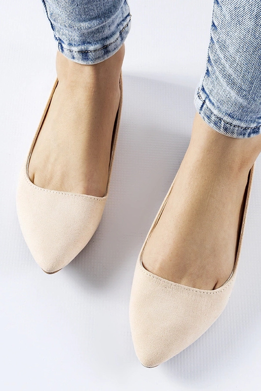 Beige Ballerinas mit spitzer Spitze Riv Beige Ballerinas mit spitzer Spitze Riv