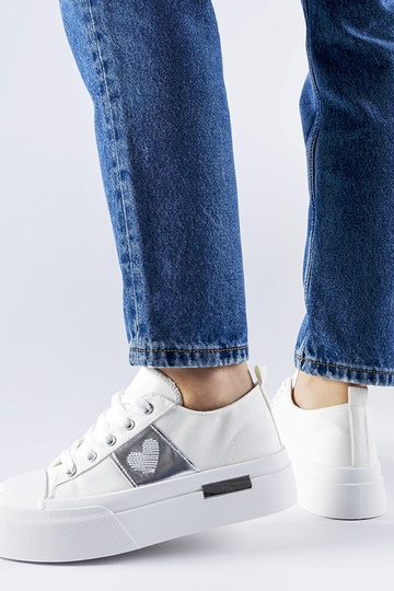 Weiße und silberne Plateau-Sneakers „Lawton“