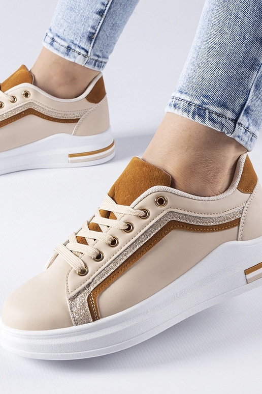 Beigefarbene Mayfield-Plateau-Sneakers