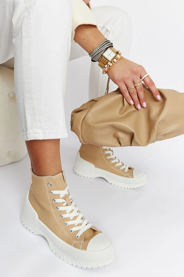 Beigefarbene High-Top-Sneakers Ronchis 2