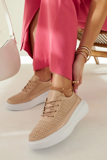 Goldene Plateau-Sneaker für...