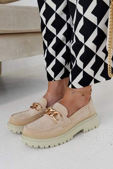 Beige Loafer aus Wildleder... 2
