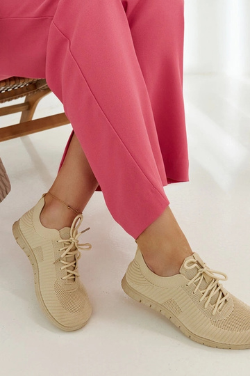 Beige Stoff-Sneakers Erminio 2