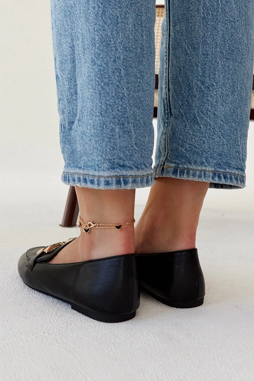 Schwarze Comerio-Mokassins mit Schnalle Schwarze Comerio-Mokassins mit Schnalle