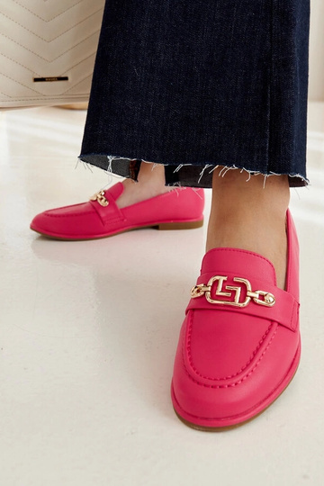 Rosafarbene Loafer mit...