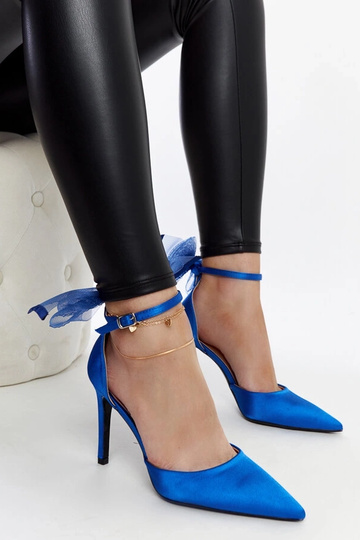 Blaue High Heels mit Schleife Ilaysa