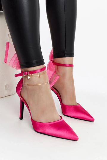 Dunkelrosa Pumps mit...
