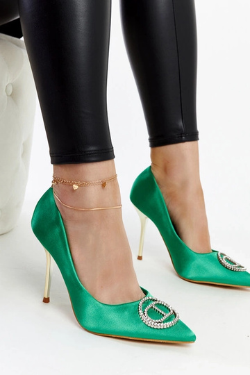 Grüne High Heels mit Zirkonen Elife