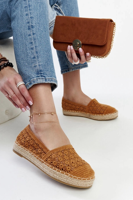 Samra – Braune Espadrilles aus Spitze... Samra – Braune Espadrilles aus Spitze...