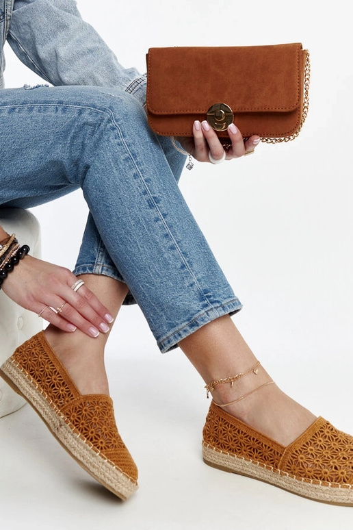 Samra – Braune Espadrilles aus Spitze... Samra – Braune Espadrilles aus Spitze...