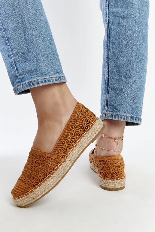 Samra – Braune Espadrilles aus Spitze... Samra – Braune Espadrilles aus Spitze...