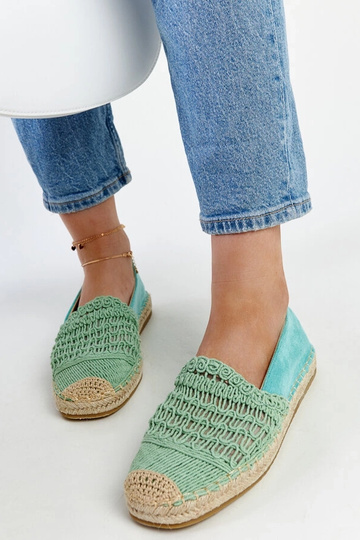 Mintgrüne Espadrilles mit... 2