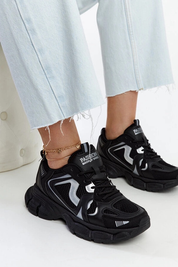 Schwarze Sneaker mit massiver Jacobine-Sohle