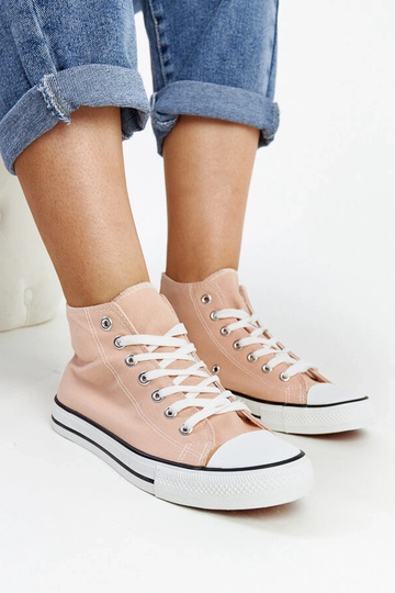 Hellrosa High-Top-Sneakers...