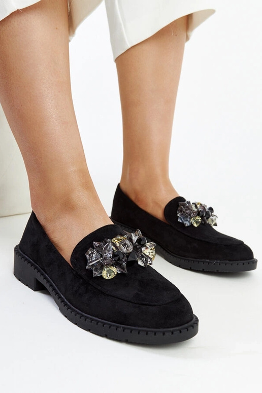 Schwarze Wildleder-Loafer mit... Schwarze Wildleder-Loafer mit...