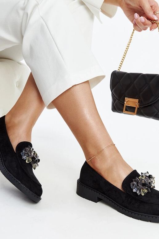 Schwarze Wildleder-Loafer mit... Schwarze Wildleder-Loafer mit...